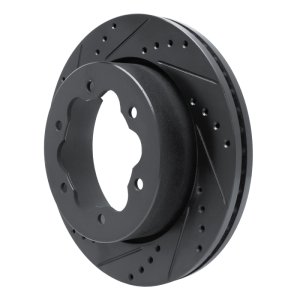 Ford Transit-350 HD/DRW Brake Rotor (1) - Rear Left - R1 Concepts - Drilled & Slotted - Black - `20-`25